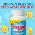 Arymar Diosmin 500mg con Complejo B - Fórmula Circulatoria para la Integridad de las Venas y el Flujo Sanguíneo Normal, 60 Cápsulas