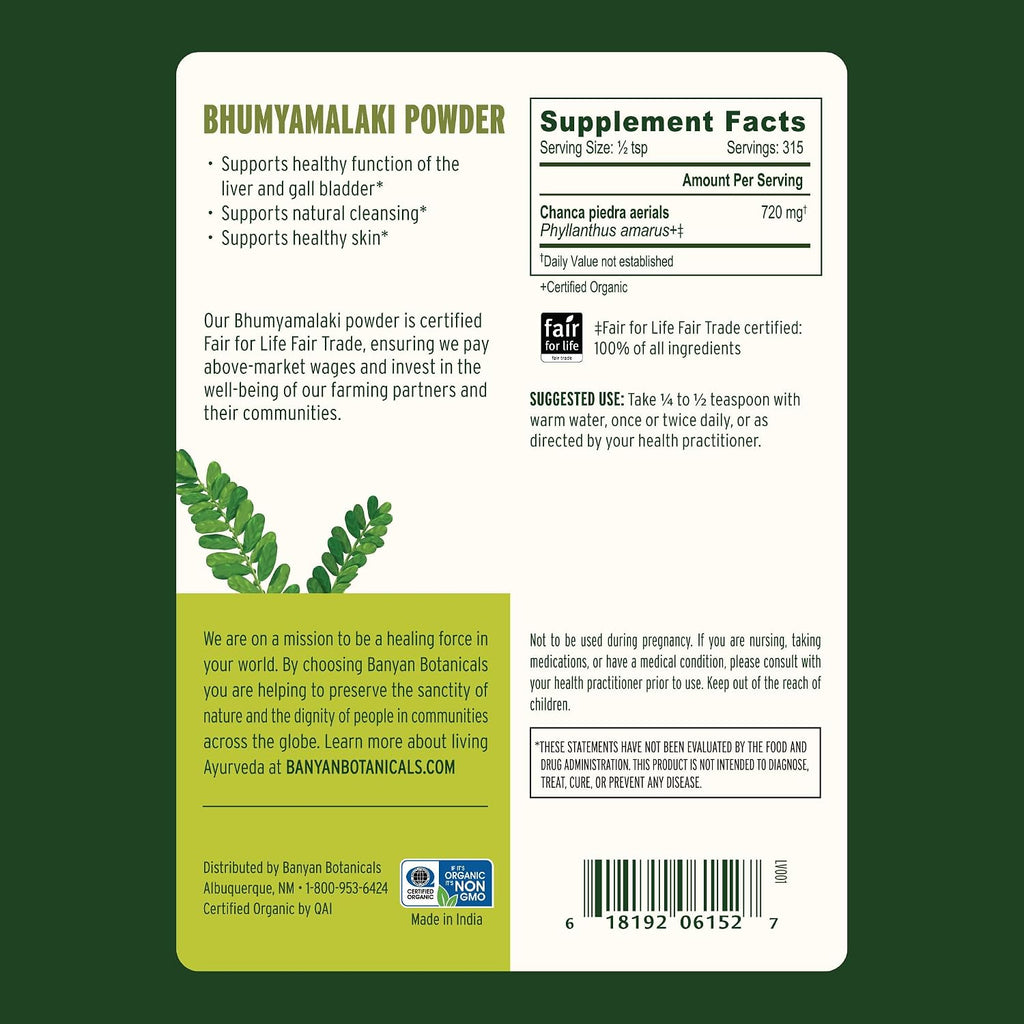 Bhumyamalaki en Polvo – 227 g – Banyan Botanicals
