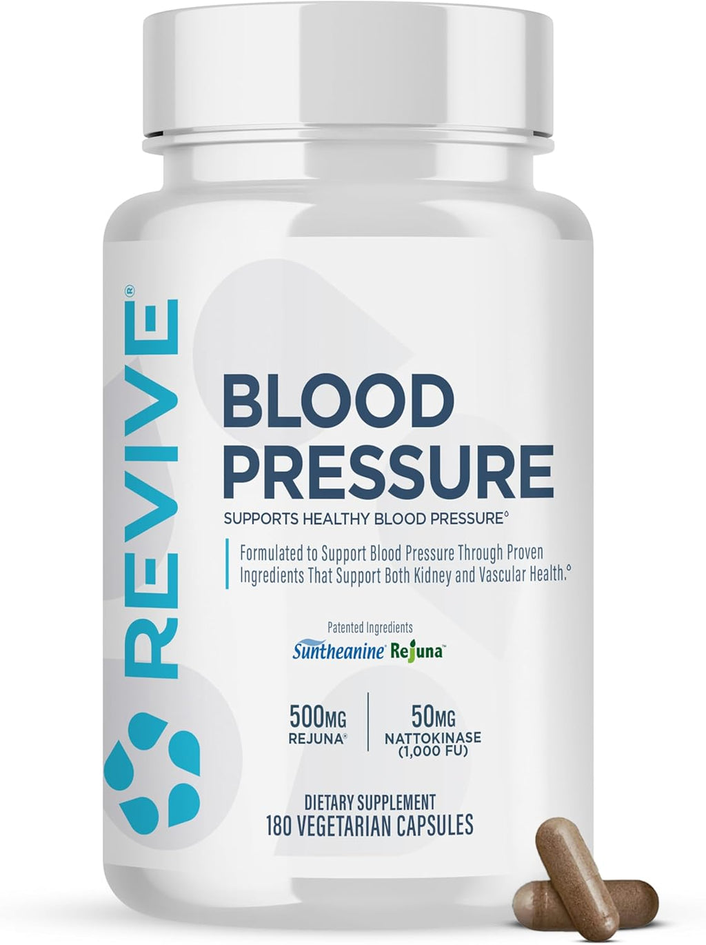Revive MD Blood Pressure Support - Complejo para la tensión arterial y salud cardiovascular (180 cápsulas veganas)