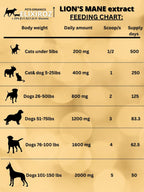 PETS ORGANICS ELIXIROZ Extracto de Melena de León para Perros y Gatos - Concentrado 8:1-12:1 - 250 Servicios