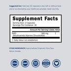 NAD+ Supplement (500mg por porción) - Nicotinamida Adenina Dinucleótido para Hombres y Mujeres - 60 Cápsulas