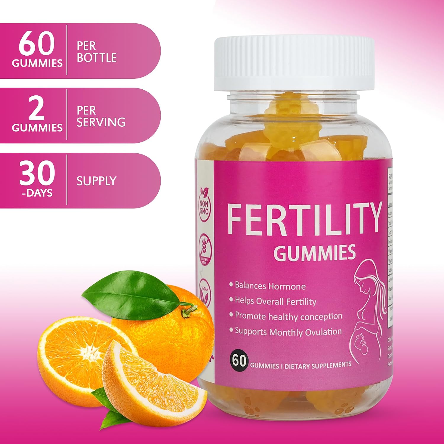 Laicuherb Gominolas de Fertilidad para Mujer - Apoyo al Equilibrio Hormonal y Concepción - Vitaminas Prenatales con Myo-Inositol y Ácido Pantoténico - 60 Gominolas