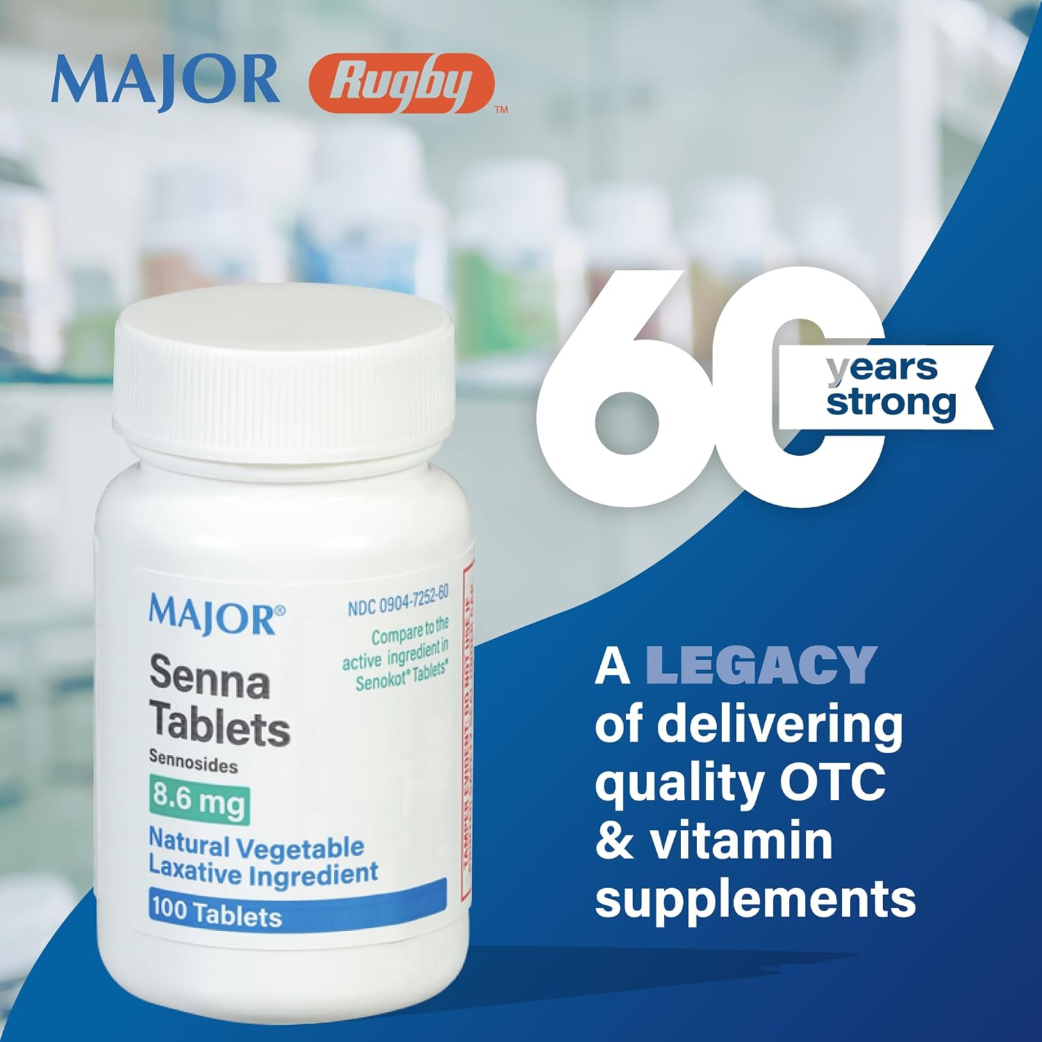 Major Senna 8.6 mg Laxante Natural Vegetal - 100 Comprimidos
