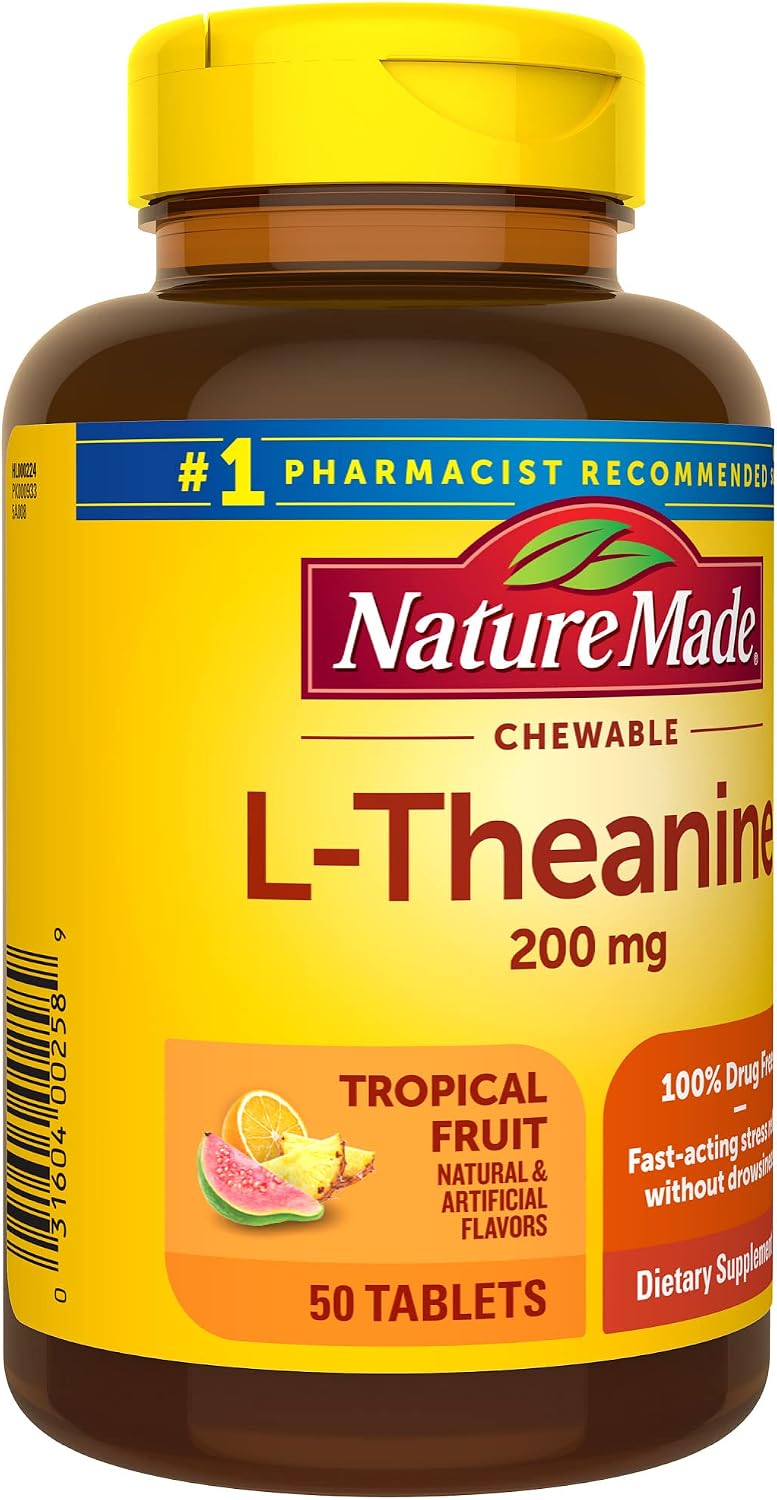 Nature Made L-Teanina 200mg Comprimidos Masticables - 50 Unidades