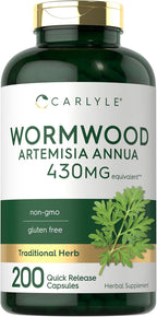 Carlyle Cápsulas de Ajenjo Dulce | 200 Cápsulas | Artemisia Annua | Suplemento No Transgénico y Sin Gluten