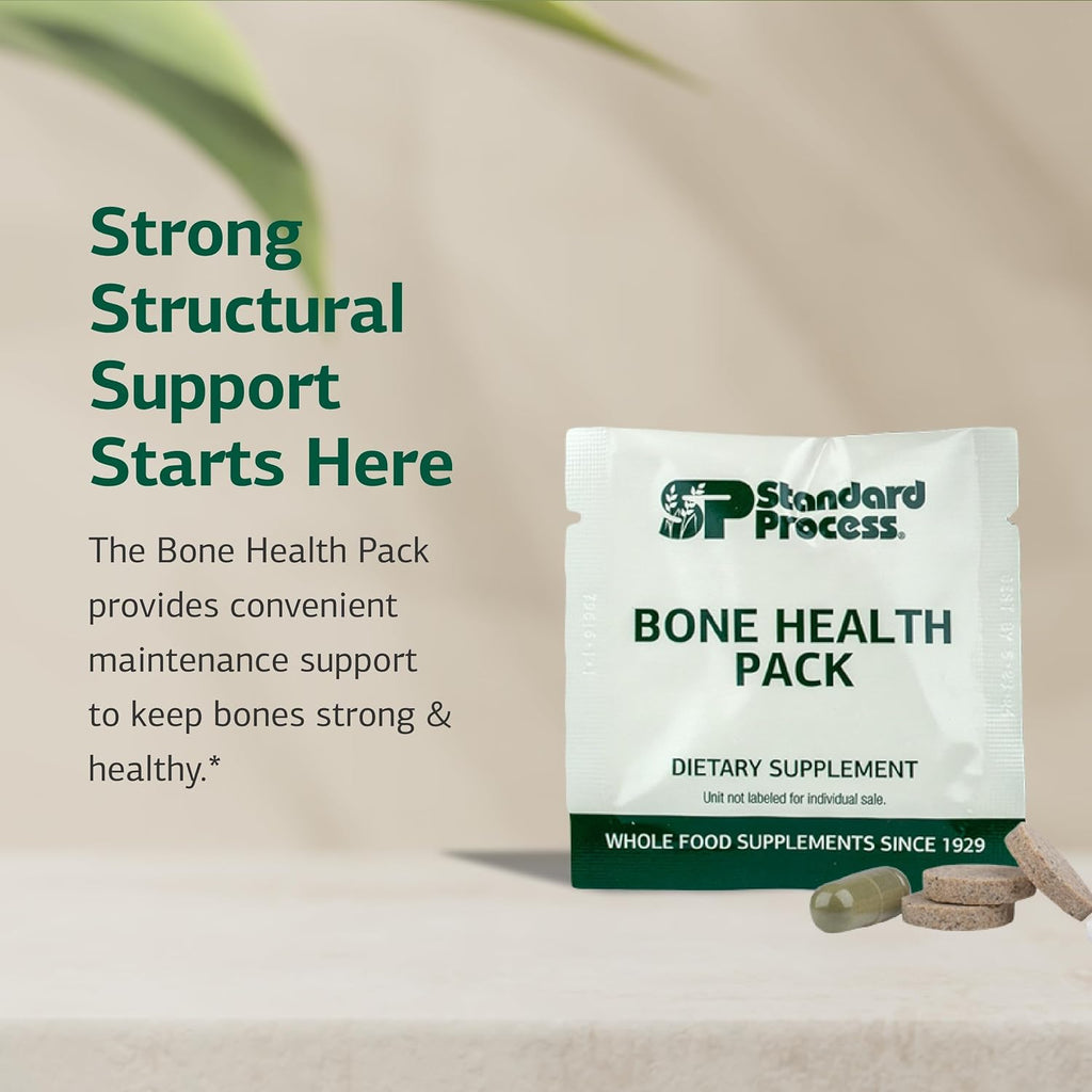 Standard Process Bone Health Pack - Supports and Maintains Healthy Bone Density with Calcium, Vitamin D and Antioxidant Vitamin A - Dairy and Soy Free - 60 Packets (60 Doses)