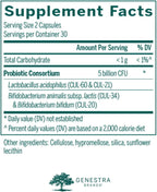 Genestra Brands HMF Cápsulas – Probiótico con Lactobacillus y Bifidobacterium, 60 cápsulas