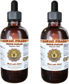 Hawaii Pharm Extracto Líquido de Álamo Blanco, Tintura de Corteza de Populus Alba, Suplemento Herbal, 2x118 ml