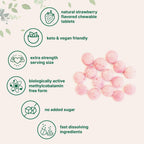 Micro Ingredients Vitamina B12 1000 mcg Metilcobalamina – 365 Comprimidos Masticables Sabor Fresa Natural