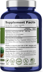 NusaPure Cápsulas de Romero, 400 mg, 200 Cápsulas Vegetales (No Transgénico, Vegano)