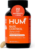 HUM Base Control Multivitamin para Mujeres – 22 Vitaminas y Minerales Esenciales con Hierro, Biotina y Zinc – 30 Cápsulas