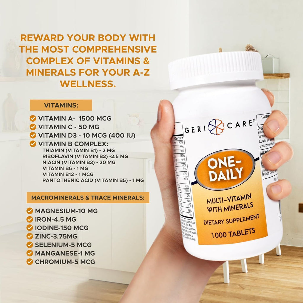 GeriCare Multivitamínico Diario con Minerales para Hombres y Mujeres (1000 Comprimidos)