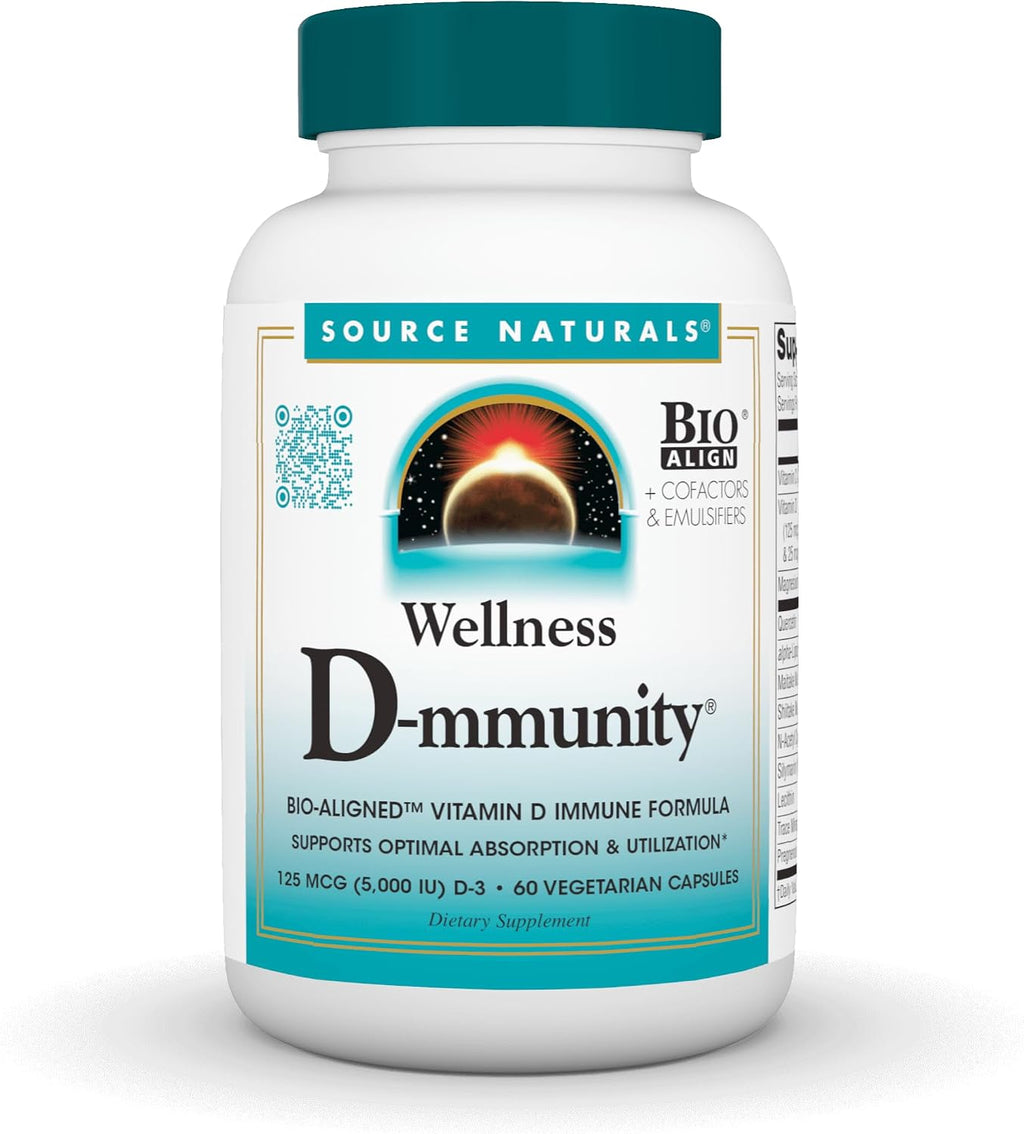 Source Naturals Wellness D-mmunity - 60 Cápsulas Vegetarianas con Vitamina D3 y D2