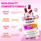 NATISLAND SAM-e con L-Tirosina y Complejo B Metilado Gominolas, 1200mg, 60 unidades