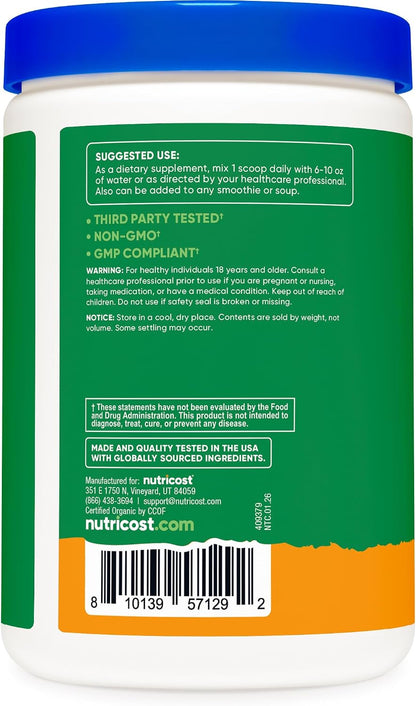 Nutricost Organic Super Greens Powder - Sabor Naranja Sunrise - 30 Raciones – Image 4