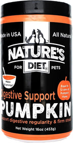 Nature's Diet Polvo de Calabaza Deshidratada para Perros - Soporte Digestivo con Fibra Natural, 454g (16 oz)