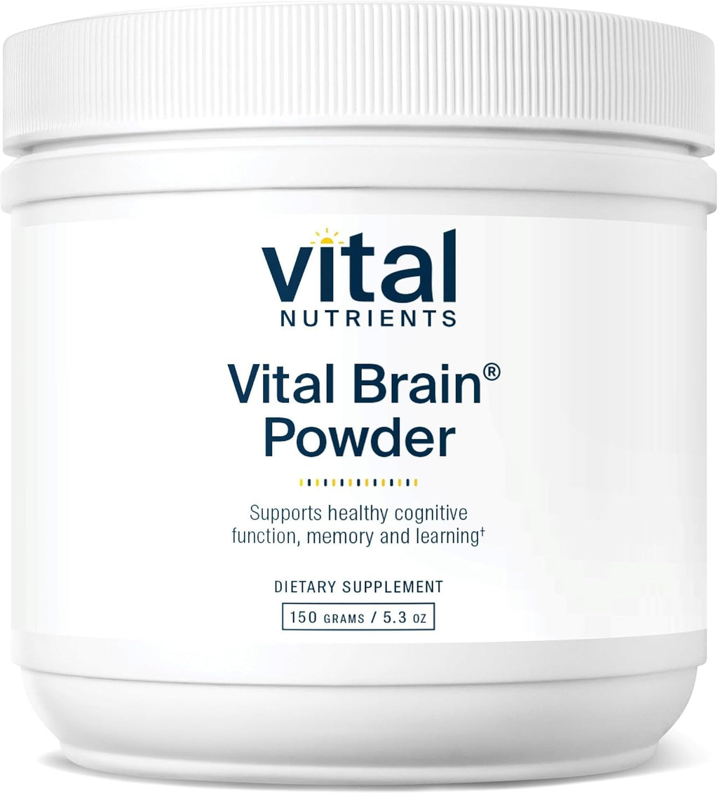 Vital Nutrients Vital Brain Powder - Brain Supplement with Phosphatidylserine, Acetyl L-Carnitine, and GPC - Gluten-Free, Dairy-Free, Soy-Free - Unflavored - 150g