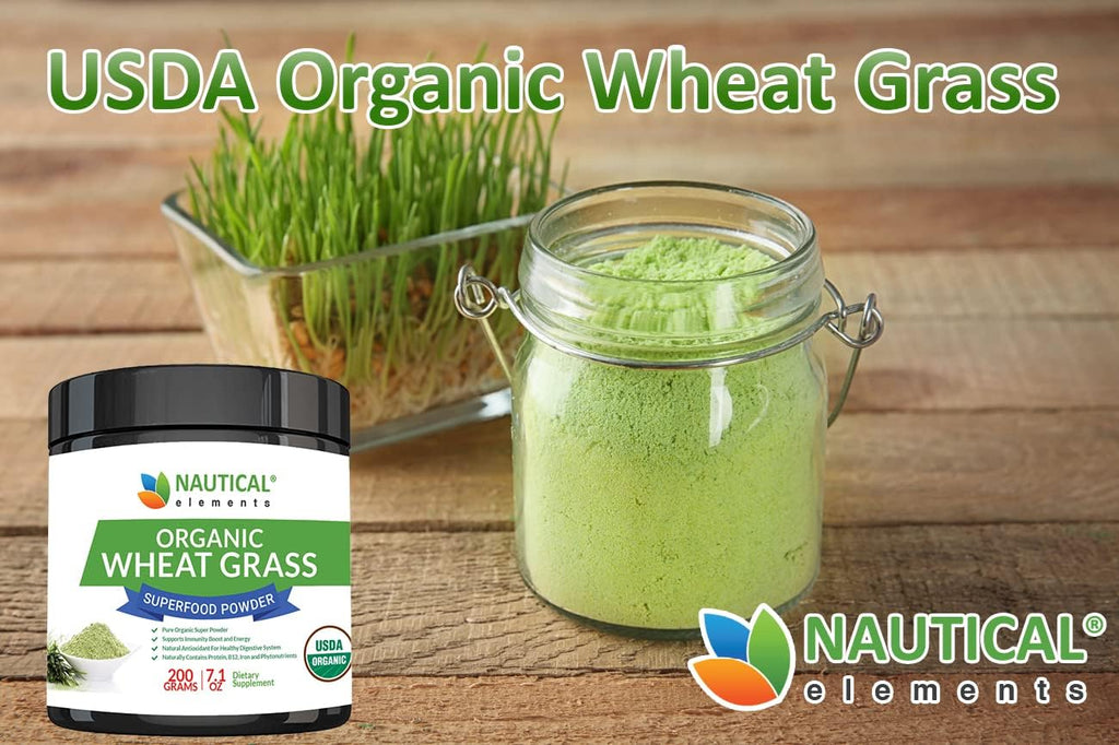 Polvo de Wheatgrass Orgánico Certificado USDA - Hierba de Trigo en Polvo - Vegano y Sin OGM