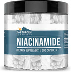 Earthborn Elements Niacinamida (Vitamina B3), Cápsulas, Sin Rellenos de Magnesio, Sin Enrojecimiento