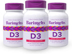 BariMelts Vitamina D3 5000 IU, 90 Tabletas de Disolución Rápida con Sabor Natural a Manzana