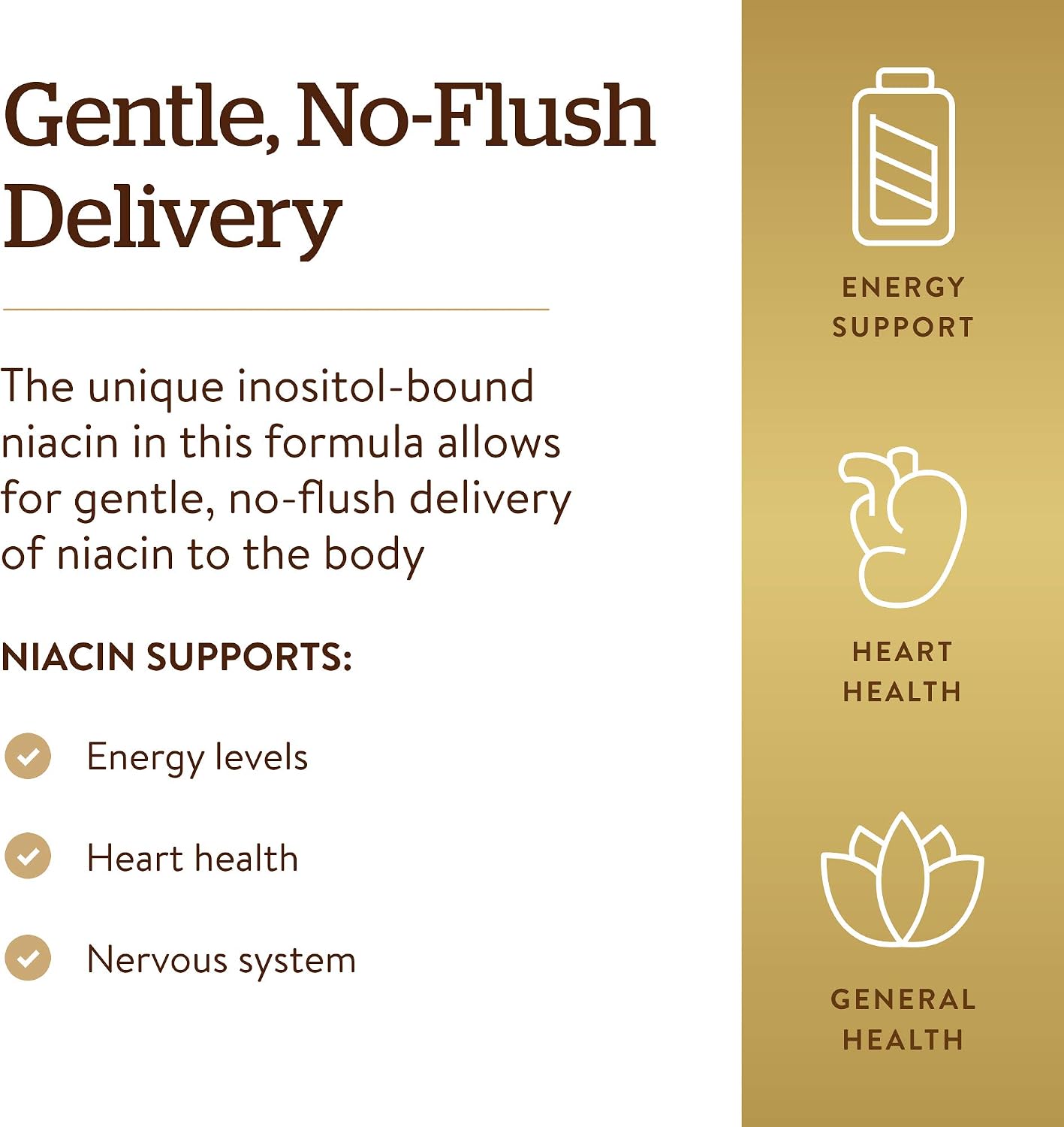 Solgar No-Flush Niacin 500 mg, 250 Vegetable Capsules - No Flushing