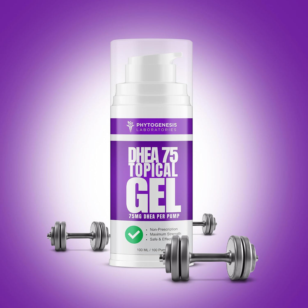 Phytogenesis DHEA 75 Gel Tópico, 75 mg por bombeo, 1 mes de suministro