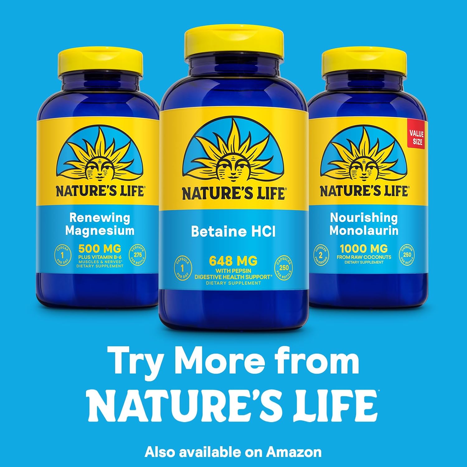 Betaine HCL con Pepsina de Nature's Life - 250 Cápsulas