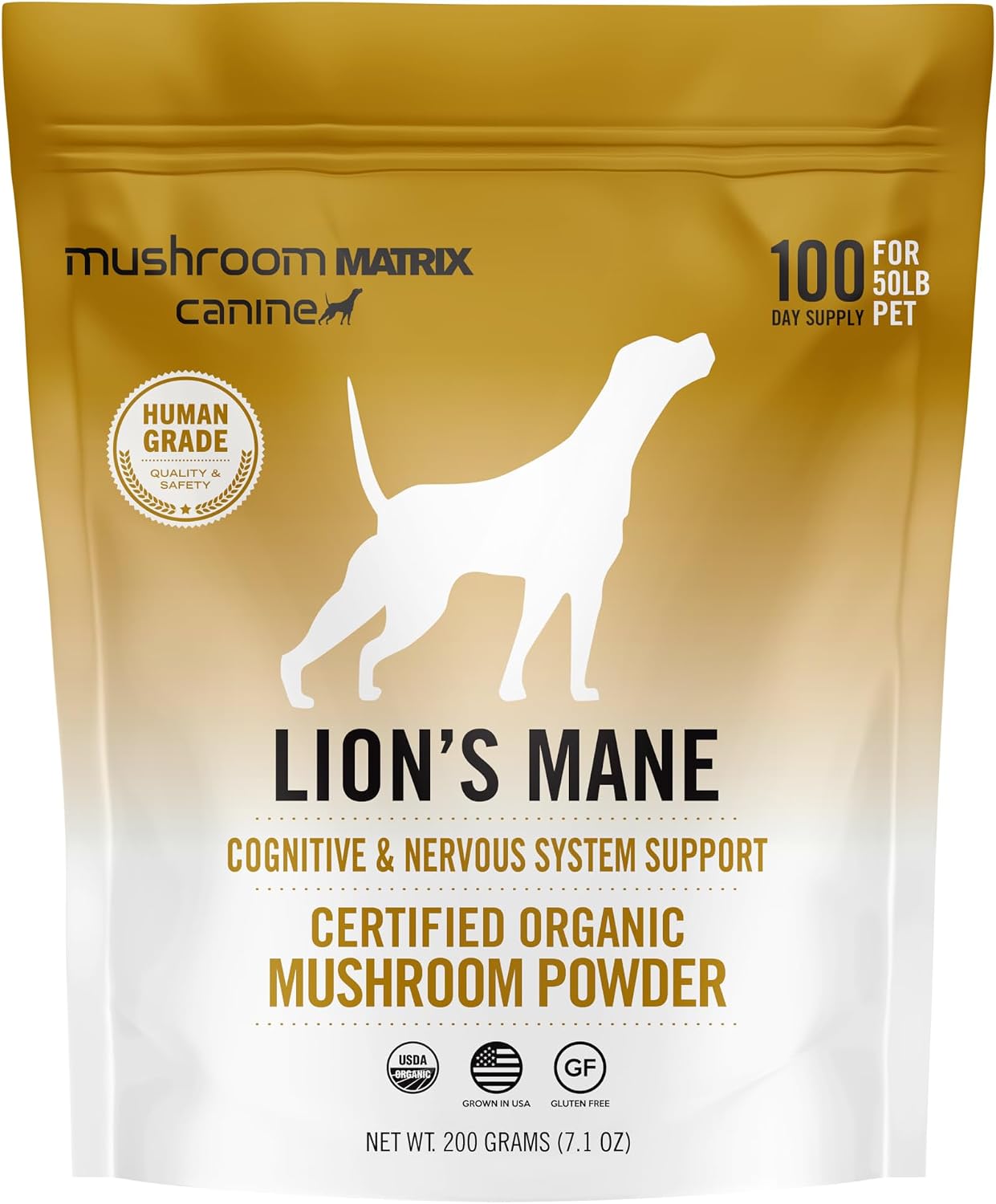 Om Mushroom Matrix Polvo de Melena de León para Mascotas, 200g