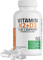 Bronson Complejo de Vitamina D3 y K2 con MK-7, 60 cápsulas