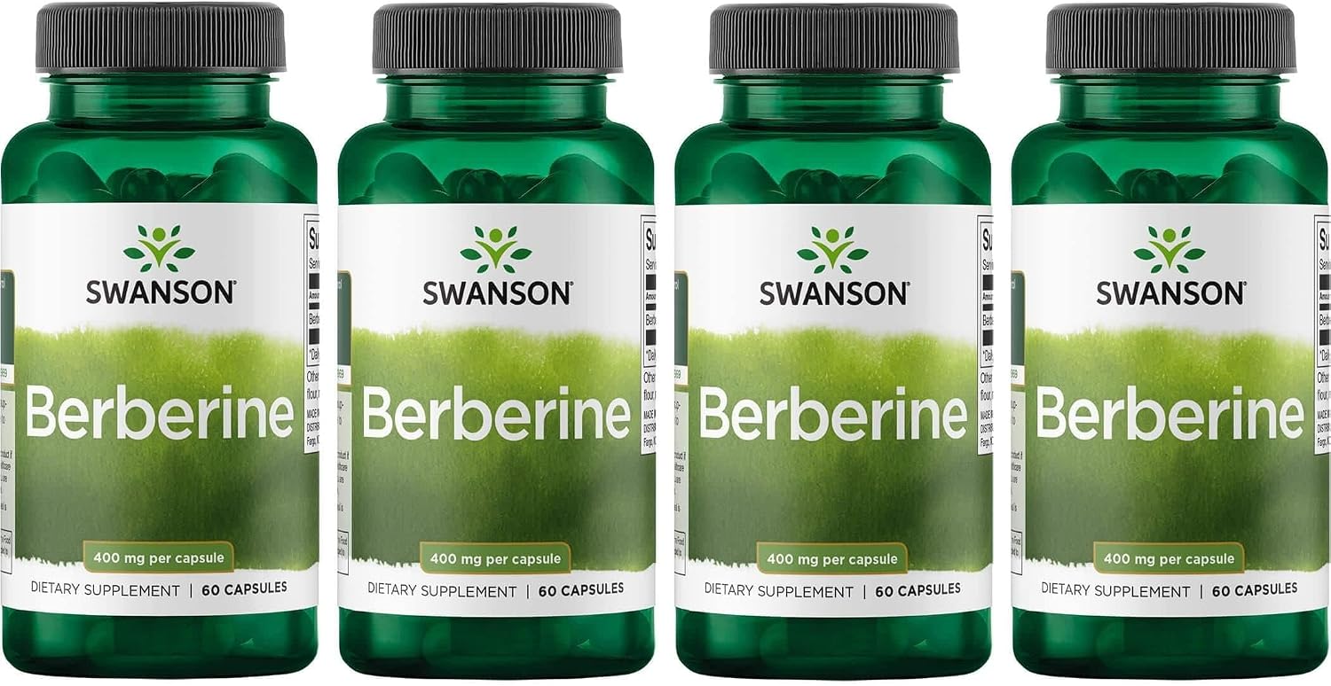 Swanson Berberine HCl 400 mg - 60 Cápsulas Veganas (Pack de 3)