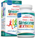 Body Gold Ginsana Energy – Extracto de Panax Ginseng con Schizandra, Eleuthero y Té Verde (105 Cápsulas Veganas)