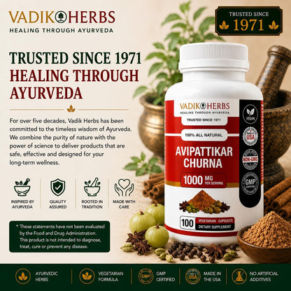 Vadik Herbs Avipattikar Churna, Amla – Pimienta Negra (Piper nigrum): Conocida por mejorar la absorción de – Image 3