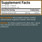 Bronson Vitamin B2 100mg Non-GMO, 240 Vegetarian Capsules