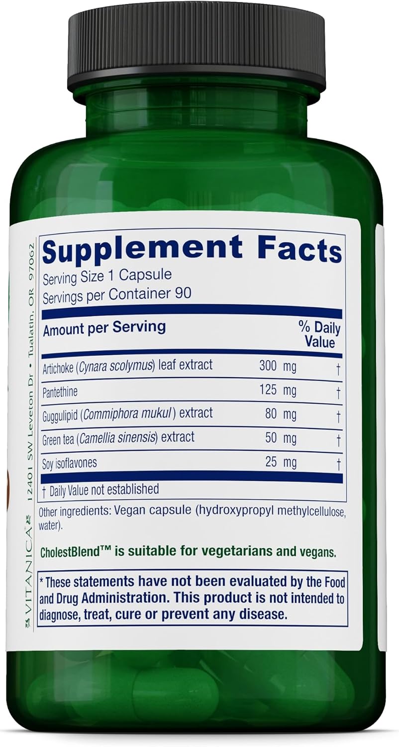 Vitanica Cholestblend, Apoyo al Colesterol, Vegano, 90 Cápsulas
