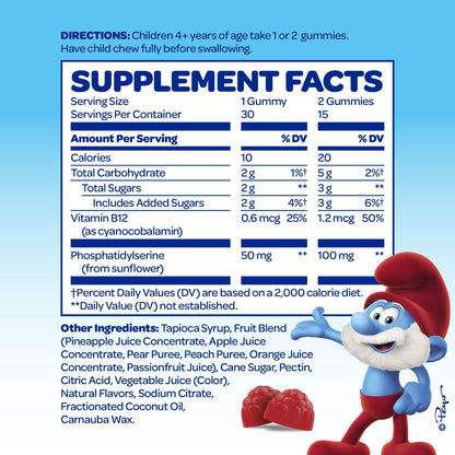 Smurfs Focus Gummies para Niños | Suplemento – Ingredientes de calidad: La fórmula ha sido revisada por un médico – Image 2