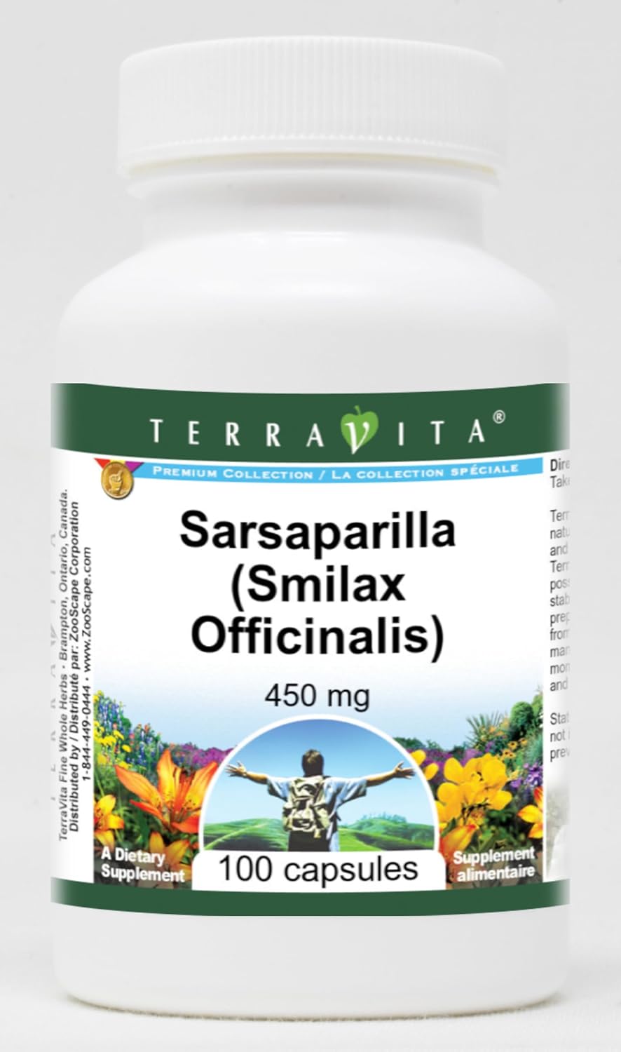 Sarsaparilla (Smilax Officinalis) - 450 mg, 100 Cápsulas - Terravita
