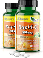 Rapid-C 500mg Vitamina C (2 Paquetes de 100 Comprimidos) - América Medic & Science
