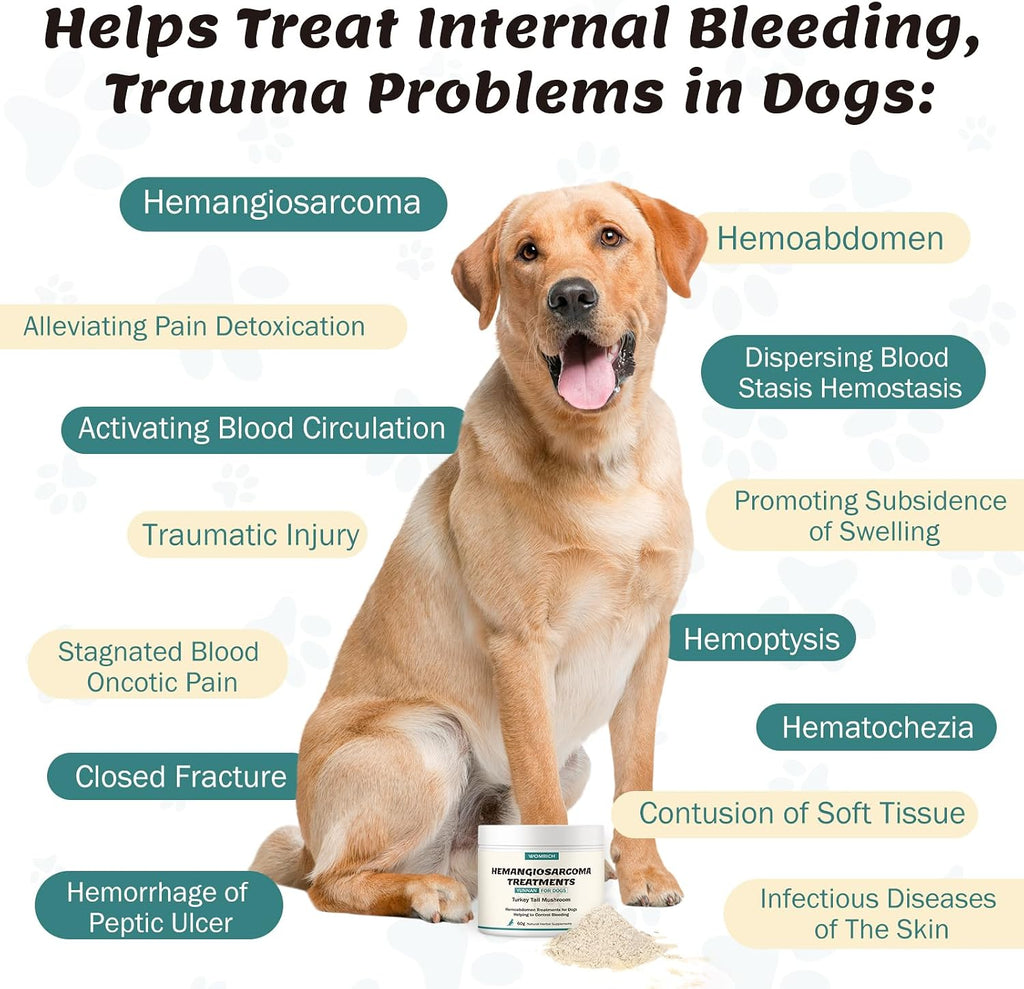 Blood Support para Perros - Yunnan Sanqi, Ajuga y Hongo Cola de Pavo, 60g