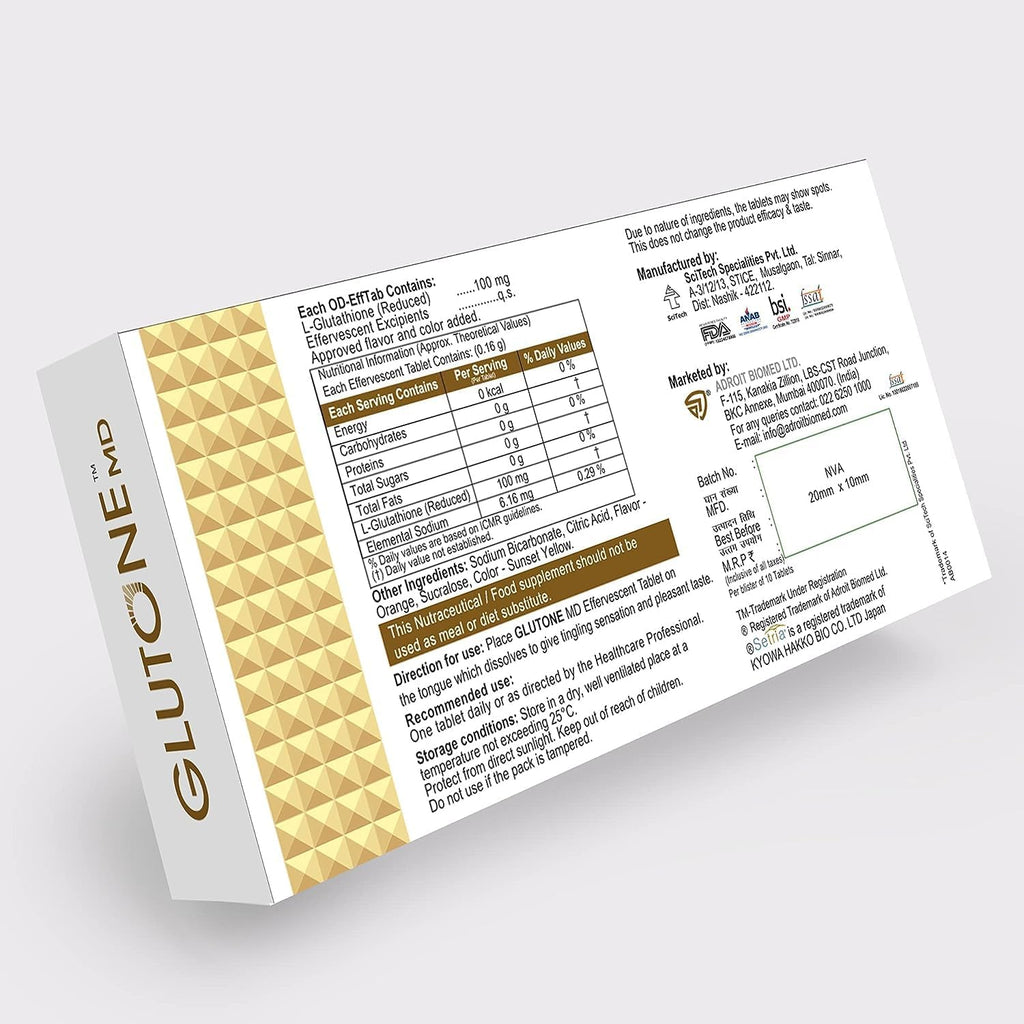 Dalal MD – Glutatión Bucodisoluble 100mg – Setria L-Glutation de Japón – 30 Comprimidos Sabor Naranja