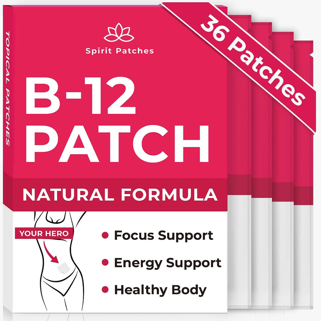 Parches de Vitamina B12 (36 Unidades) - Parches Naturales para Mujer, Energía y Enfoque