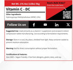 Vivion Vitamina C DC Powder - 5 kg (11 lb) - Ácido Ascórbico y HPMC para Compresión Directa