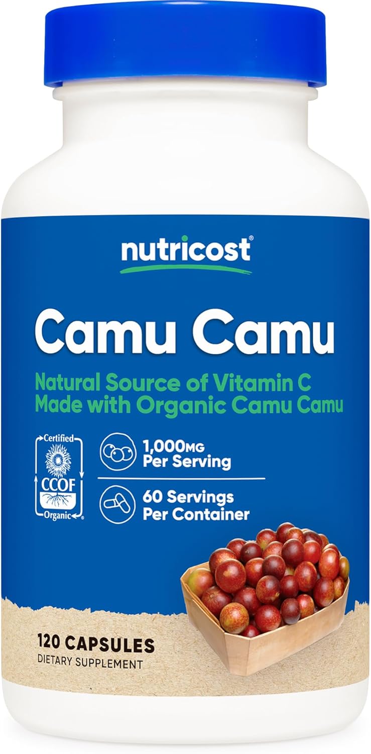 Nutricost Camu Camu 1000mg, 120 Cápsulas - Orgánico, Sin OGM, Sin Gluten