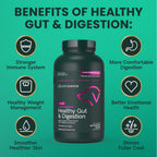 VetriScience Extra Strength Healthy Gut & Digestion - Complemento para perros con probióticos y enzimas digestivas, 120 comprimidos masticables sabor pollo