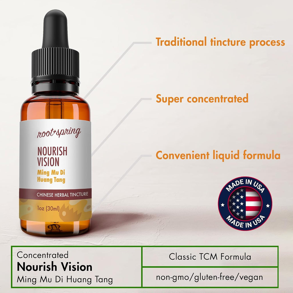 Nourish Vision - Ming Mu Di Huang Tang - Tintura de Hierbas (Extracto Líquido) - Pack de 4