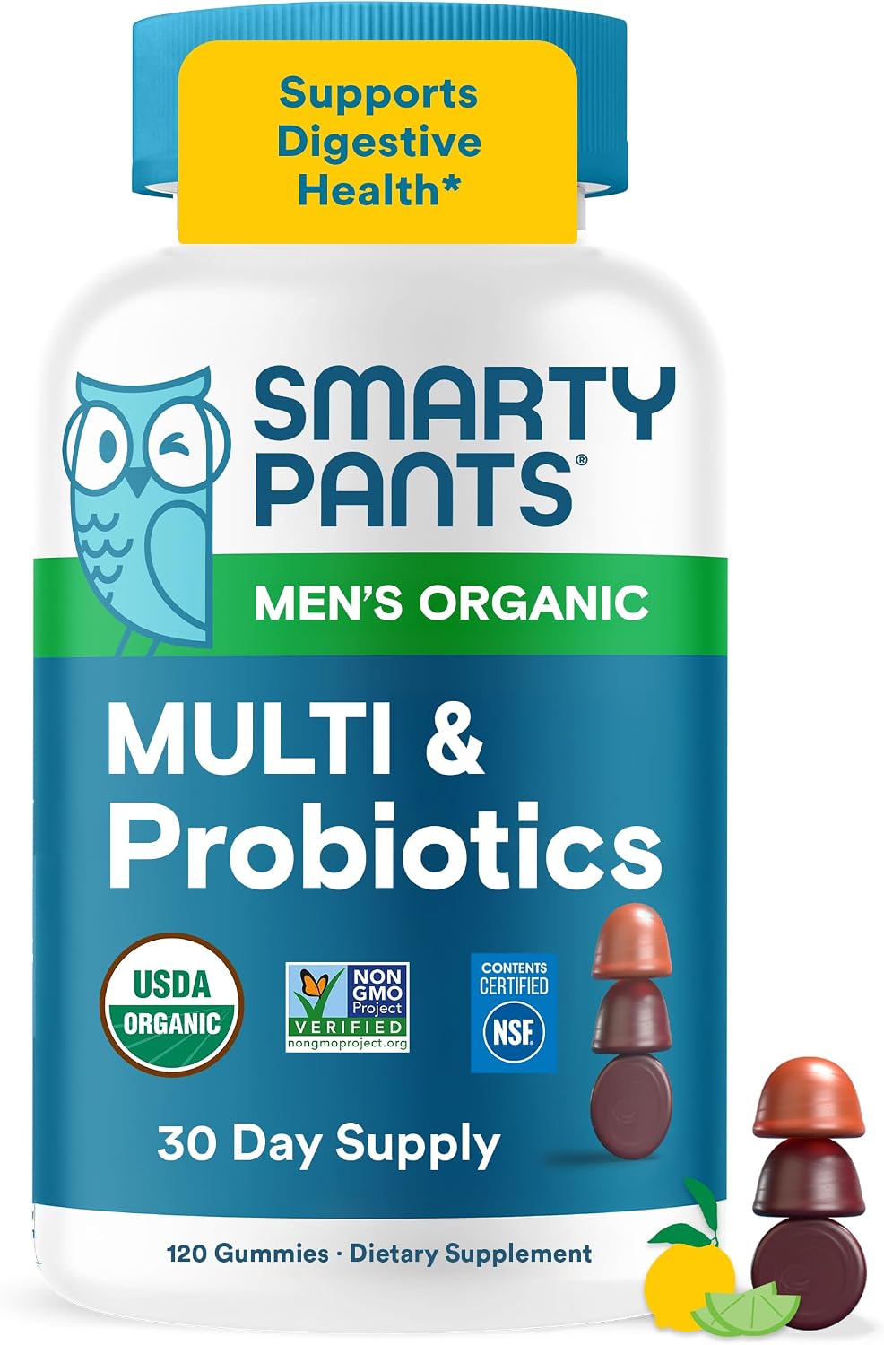 SmartyPants Men's Multivitamin Gummies - 90 Gominolas Multivitamínicas con Omega 3 DHA/EPA