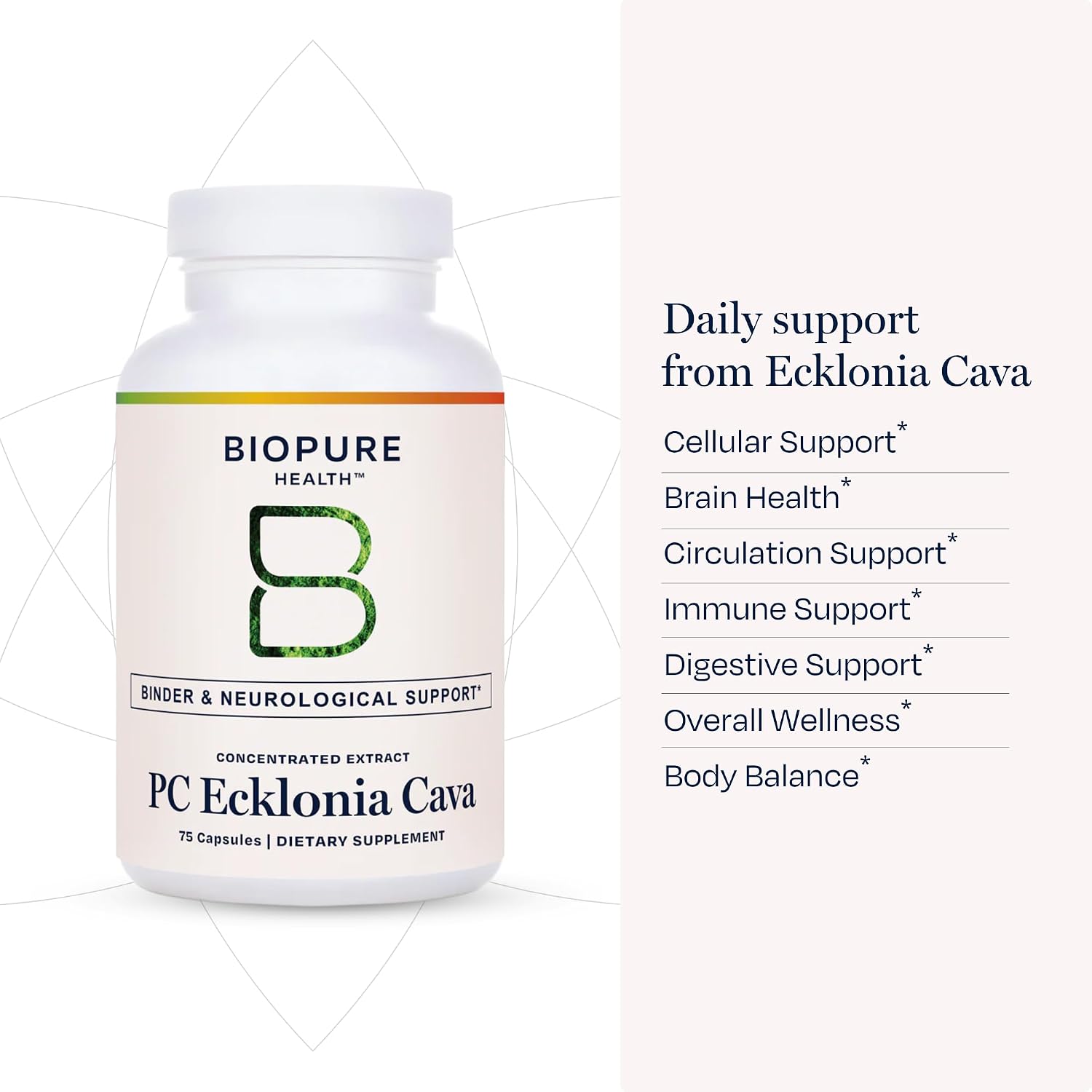 BioPure PC Ecklonia Cava Cápsulas – Complejo de Polifenoles Marinos, 75 Cápsulas