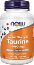 NOW Foods Taurine 1000 mg, Double Strength, 100 Veg Capsules