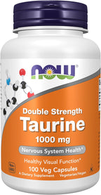 NOW Foods Taurine 1000 mg, Double Strength, 100 Veg Capsules