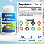 Best Naturals L-Tryptophan 500 mg, 60 Capsules