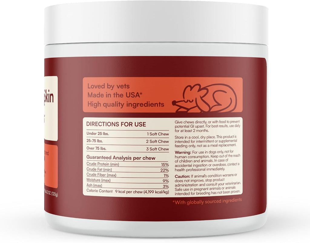 Reggie Suplemento para la Piel y el Pelaje de Perros con Omega-3 y Vitamina E - 60 Golosinas Blandas